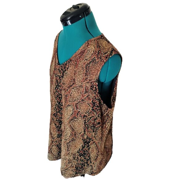 Laura Ashley Woman's Sleeveless V-neck Blouse Large - Picture 6 of 11